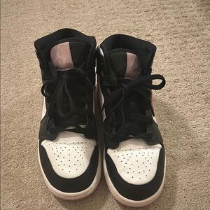 Nike pink and black Jordans